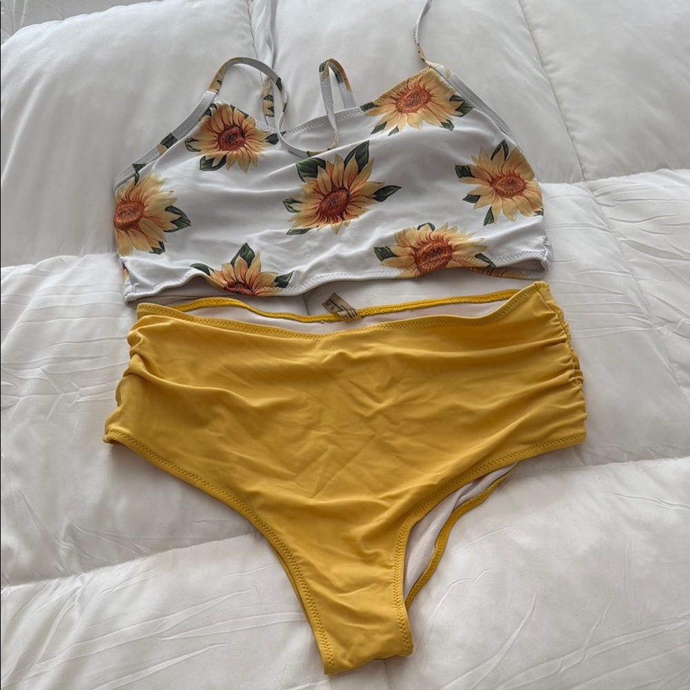 Sunflower Pattern Bikini Top